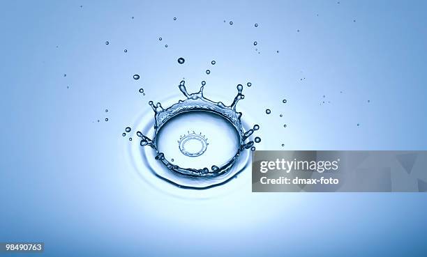 aerial view of a drop of water - couronne d'eau photos et images de collection