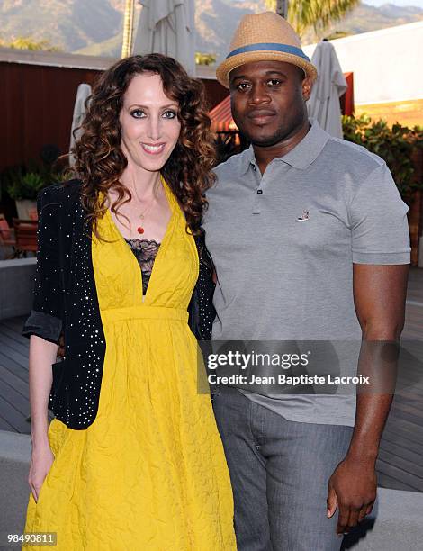 Jennifer Rade and Eric Archibald attend the La Perla Shopping And Cocktail Party To Benefit To Heal The Bay at La Perla Boutique on April 15, 2010 in...