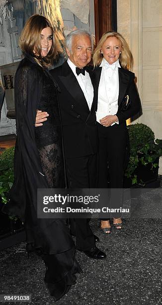 Designer Ralph Lauren his wife Ricky and Carine Roitfeld attend the Ralph Lauren dinner to celebrate a flagship store opening at Boulevard St Germain...