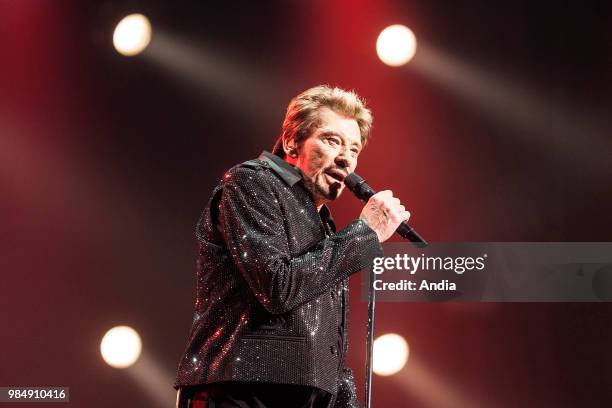 Nancy : Johnny Hallyday in concert at the Zenith concert hall.