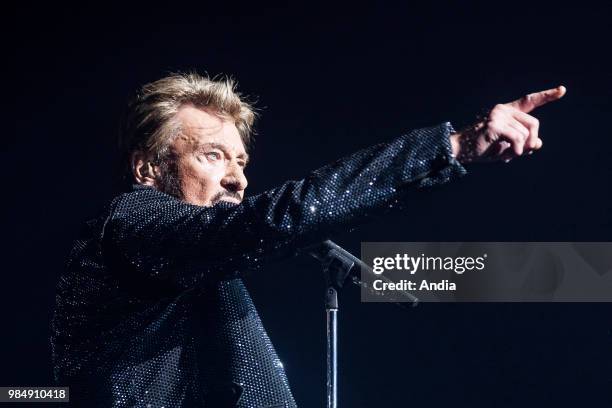 Nancy : Johnny Hallyday in concert at the Zenith concert hall.