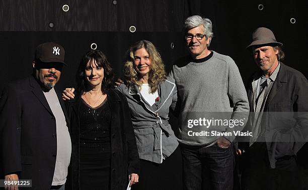 Actor Luis Guzman, filmmaker Bette Gordon, actress Sandy McLeod, cinematographer John Foster and actor Will Patton attend a panel after the special...