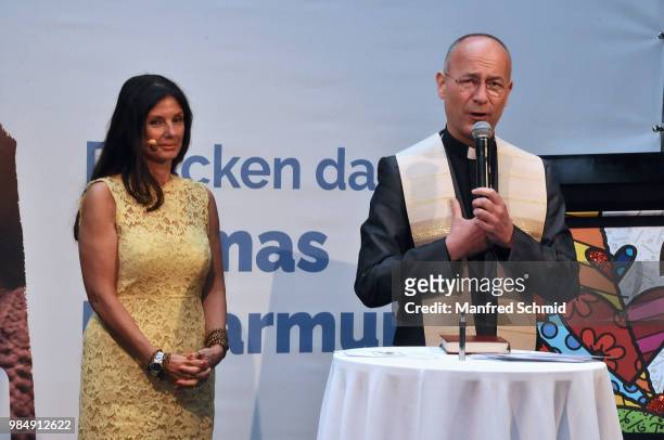 Sonja Klima and Toni Faber attend the Ronald McDonald Children's Aid House Opening on June 26, 2018 in Vienna, Austria.