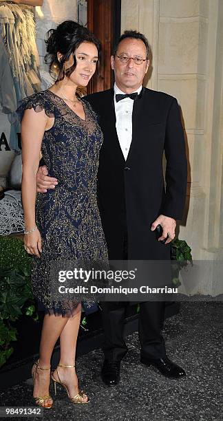 Actor Jean Reno and his Wife Zofia Borucka attend the Ralph Lauren dinner to celebrate a flagship store opening at Boulevard St Germain on April 14,...