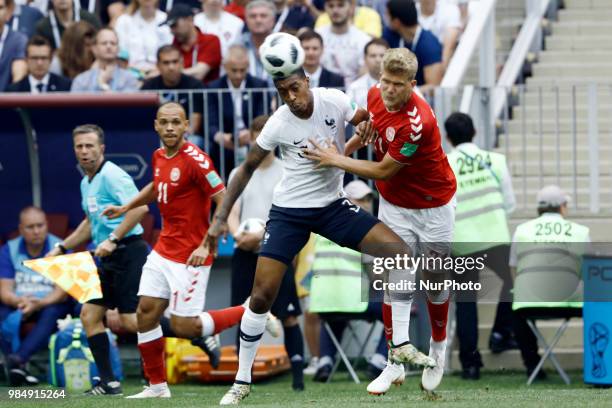 Presnel Kimpembe during the 2018 FIFA World Cup Russia group C match between Denmark and France at Luzhniki Stadium on June 26, 2018 in Moscow,...