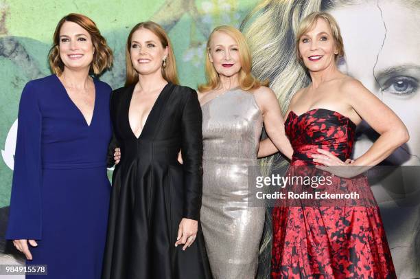 Executive Producer Gillian Flynn, Amy Adams, Patricia Clarkson, and Executive Producer/creator Marti Noxon attend the Los Angeles premiere of the HBO...