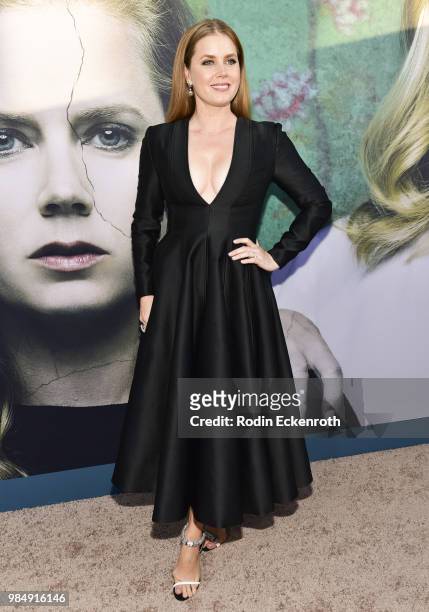 Amy Adams attends the Los Angeles premiere of the HBO limited series "Sharp Objects" at ArcLight Cinemas Cinerama Dome on June 26, 2018 in Hollywood,...