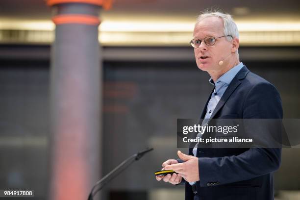 Christoph Grote, director of BMW's Research, New Technologies and Innovations Department, delivers a speech at the innovation conference...