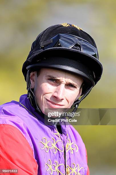Jockey Ryan Moore on April 15, 2010 in Newmarket, England.