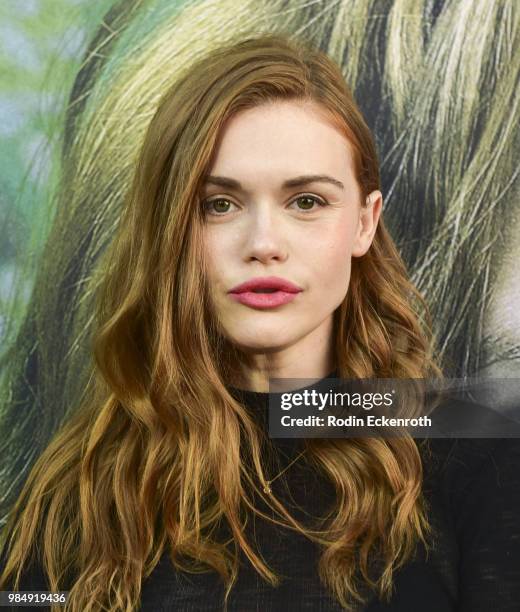 Holland Roden attends the Los Angeles premiere of the HBO limited series "Sharp Objects" at ArcLight Cinemas Cinerama Dome on June 26, 2018 in...