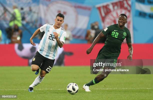 June 2018, Russia, Moscow: Soccer, World Cup 2018, Preliminary round, Group D, 3rd game day, Nigeria vs Argentina at the St. Petersburg Stadium:...