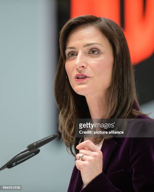 European Commissioner for Digital Economy and Society, Mariya Gabriel, speaks at the innovation conference Digital-Life-Design in Munich, Germany, 22...