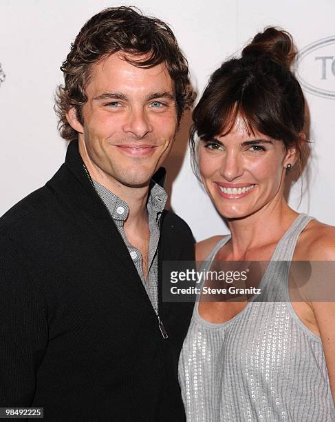 James Marsden and Lisa Linde attends the Tod's Beverly Hills Reopening To Benefit MOCA at Tod's Boutique on April 15, 2010 in Beverly Hills,...