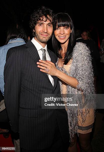 Singer Benny Ibarra and his wife Celina Del Villar attend the Tommy Hilfiger 15th anniversary party at Museo de Arte Moderno on April 14, 2010 in...