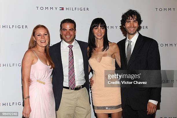 Personality Daniela Magun, Singer Alejandro Nones, Celina Del Villar and singer Benny Ibarra attend the Tommy Hilfiger 15th anniversary party at...