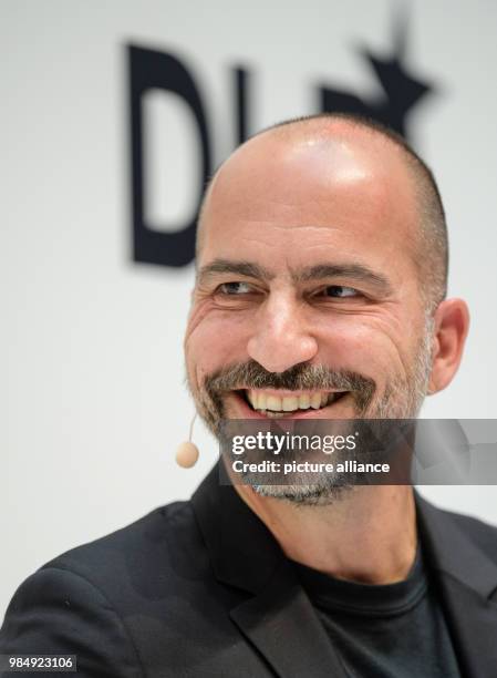 Dara Khosrowshahi, CEO of Uber, speaks at the innovation conference Digital-Life-Design in Munich, Germany, 22 January 2018. The three-day conference...