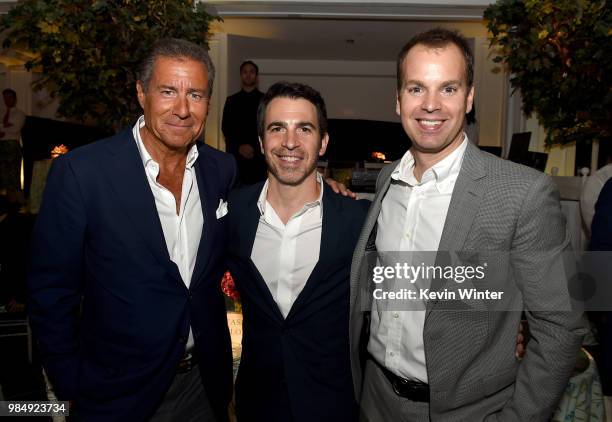 Richard Plepler, CEO, HBO, actor Chris Messina and Casey Bloys, President, HBO Programming pose at the after party for the premiere of HBO's "Sharp...