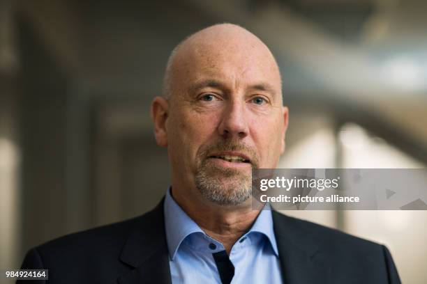 Carsten Meyer-Heder looks into the camera for a portrait at the CDU headquarters in Bremen, Germany, 22 January 2018. Bremen's CDU leader Joerg...