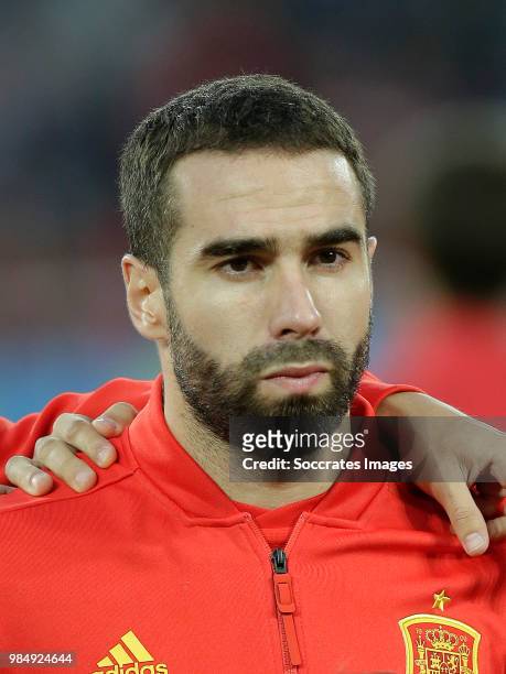 Dani Carvajal of Spain during the World Cup match between Spain v Morocco at the Kaliningrad Stadium on June 25, 2018 in Kaliningrad Russia