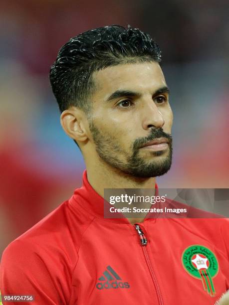 Mbark Boussoufa of Morocco during the World Cup match between Spain v Morocco at the Kaliningrad Stadium on June 25, 2018 in Kaliningrad Russia