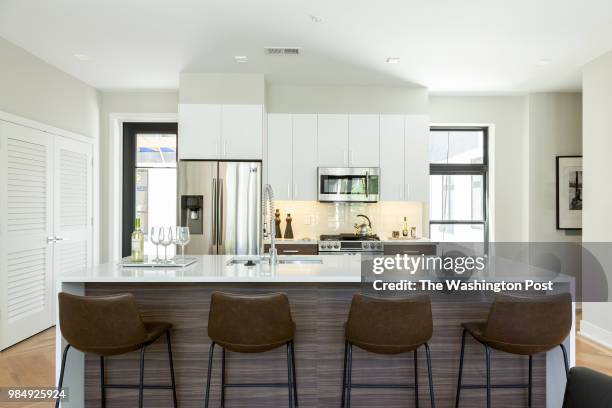 The Kitchen in model unit 101 at Stone Hill on June 12, 2018 in Washington DC.