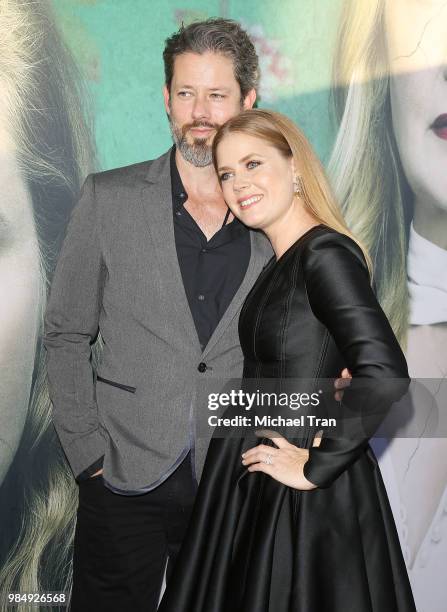 Darren Le Gallo and Amy Adams arrive to Los Angeles premiere of HBO limited series "Sharp Objects" held at ArcLight Cinemas Cinerama Dome on June 26,...