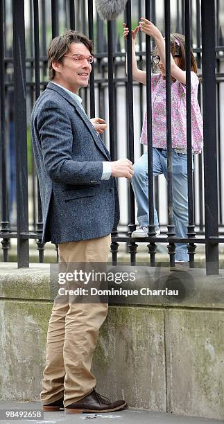 Actor Ethan Hawke on location for 'The Woman in the Fifth' in Paris on April 15, 2010 in Paris, France.