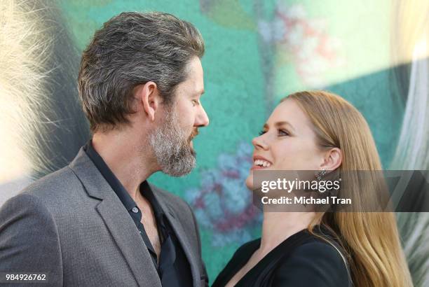 Darren Le Gallo and Amy Adams arrive to Los Angeles premiere of HBO limited series "Sharp Objects" held at ArcLight Cinemas Cinerama Dome on June 26,...