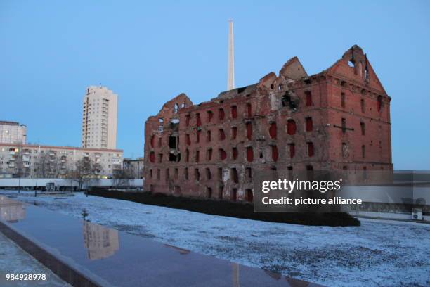 The ruin of the Pavlov's House, which was embattled during the Second World War stands in the city centre of Volgograd, Russia, 16 January 2018....