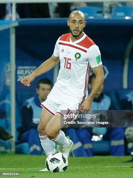 Nordin Amrabat of Morocco during the World Cup match between Spain v Morocco at the Kaliningrad Stadium on June 25, 2018 in Kaliningrad Russia