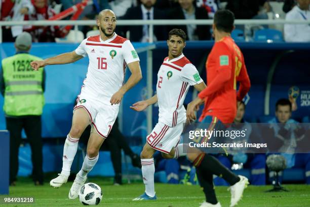 Nordin Amrabat of Morocco during the World Cup match between Spain v Morocco at the Kaliningrad Stadium on June 25, 2018 in Kaliningrad Russia