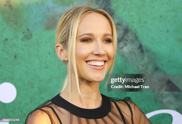 Anna Camp arrives to Los Angeles premiere of HBO limited series "Sharp Objects" held at ArcLight Cinemas Cinerama Dome on June 26, 2018 in Hollywood,...