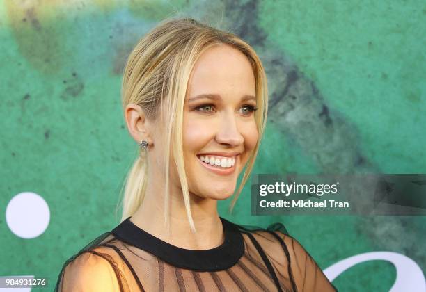 Anna Camp arrives to Los Angeles premiere of HBO limited series "Sharp Objects" held at ArcLight Cinemas Cinerama Dome on June 26, 2018 in Hollywood,...