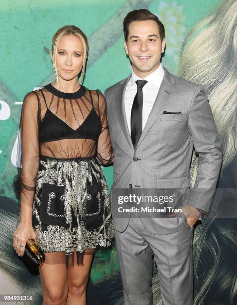 Anna Camp and Skylar Astin arrive to Los Angeles premiere of HBO limited series "Sharp Objects" held at ArcLight Cinemas Cinerama Dome on June 26,...