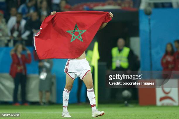 Nabil Dirar of Morocco during the World Cup match between Spain v Morocco at the Kaliningrad Stadium on June 25, 2018 in Kaliningrad Russia
