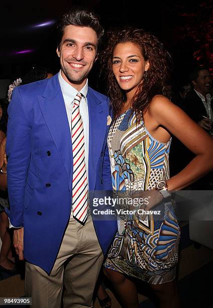 Osvaldo de Leon and actress Wdeth Gabriel attends the Tommy Hilfiger 15th anniversary party at Museo de Arte Moderno on April 14, 2010 in Mexico...