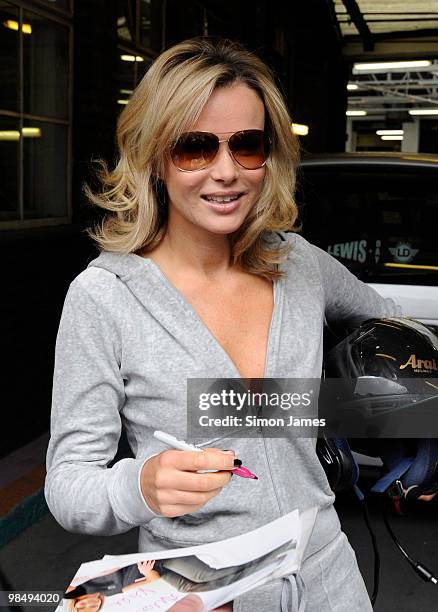 Amanda Holden sighted leaving GMTV on April 16, 2010 in London, England.