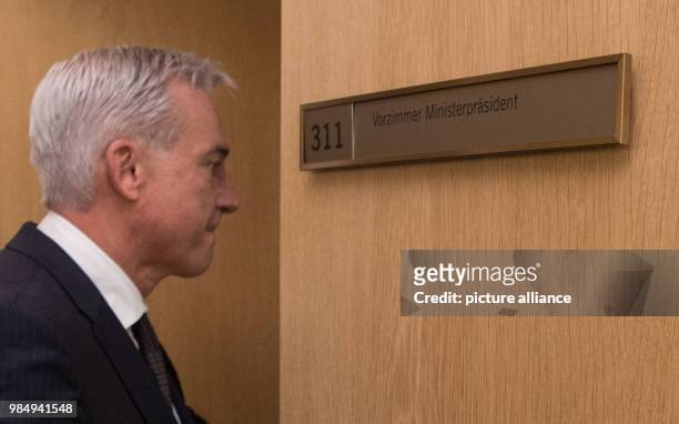 Thomas Strobl , Minister of the Interior of the state of Baden-Wuerttemberg, walking to a leadership meeting of the state of Baden-Wuerttemberg's CDU...