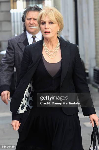 Joanna Lumley attends the funeral of Christopher Cazenove held at St Paul's Church in Covent Garden on April 16, 2010 in London, England.