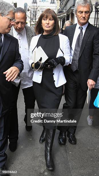 Stephanie Beacham attends the funeral of Christopher Cazenove held at St Paul's Church in Covent Garden on April 16, 2010 in London, England.