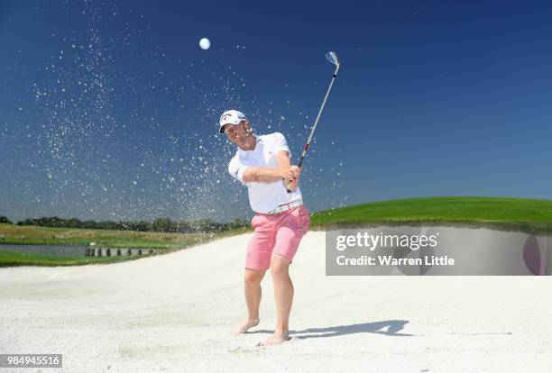 David Horsey of England poses for a picture on the 18th green ahead of the HNA Open de France at Le Golf National on June 27, 2018 in Paris, France.