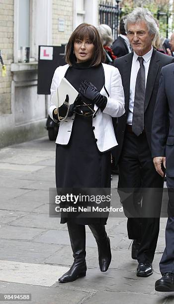 Stephanie Beacham attends the funeral of Christopher Cazenove at The Actors Church, Covent Garden on April 16, 2010 in London, England.