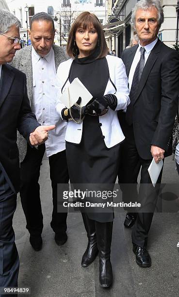 Stephanie Beacham attends the funeral of Christopher Cazenove held at St Paul's Church in Covent Garden on April 16, 2010 in London, England.