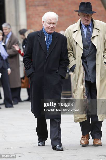 Michael Cochrane attends the funeral of Christopher Cazenove at The Actors Church, Covent Garden on April 16, 2010 in London, England.