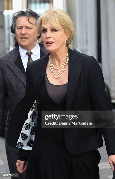 Joanna Lumley attends the funeral of Christopher Cazenove held at St Paul's Church in Covent Garden on April 16, 2010 in London, England.