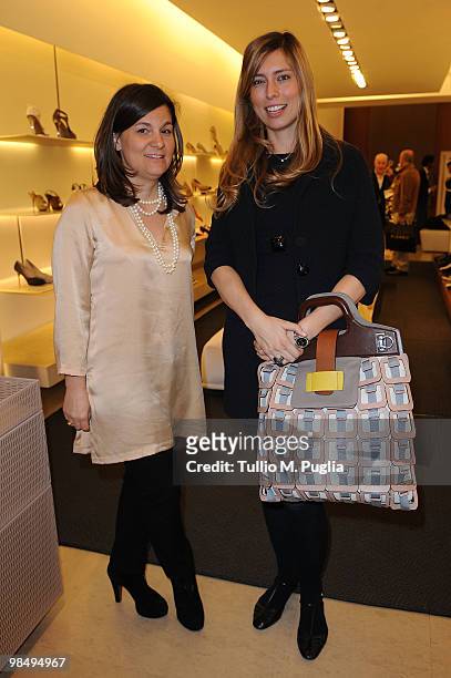 Angelica Visconti Ferragamo and Giulia Molteni attend "Design Details" by Molteni & C and Salvatore Ferragamo on April 15, 2010 in Milan, Italy.