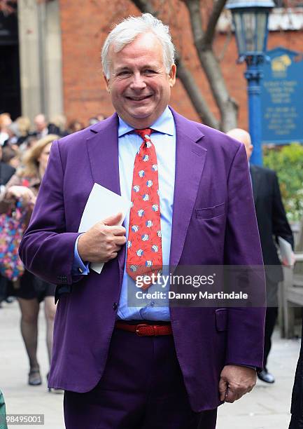 Christopher Biggins attends the funeral of Christopher Cazenove held at St Paul's Church in Covent Garden on April 16, 2010 in London, England.