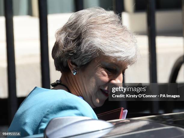 Prime Minister Theresa May leaves 10 Downing Street, London, for the House of Commons to face Prime Minister's Questions.