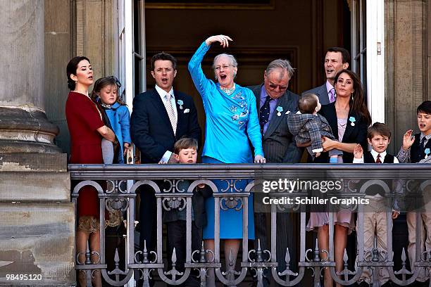 Crown Princess Mary of Denmark, Princess Isabella of Denmark, Crown Prince Frederik of Denmark, Prince Christian of Denmark, Queen Margrethe of...