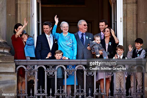 Crown Princess Mary of Denmark, Princess Isabella of Denmark, Crown Prince Frederik of Denmark, Prince Christian of Denmark, Queen Margrethe of...